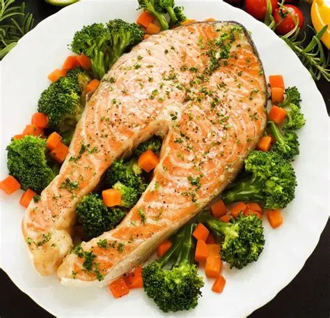 Salmón con boniato y brócoli